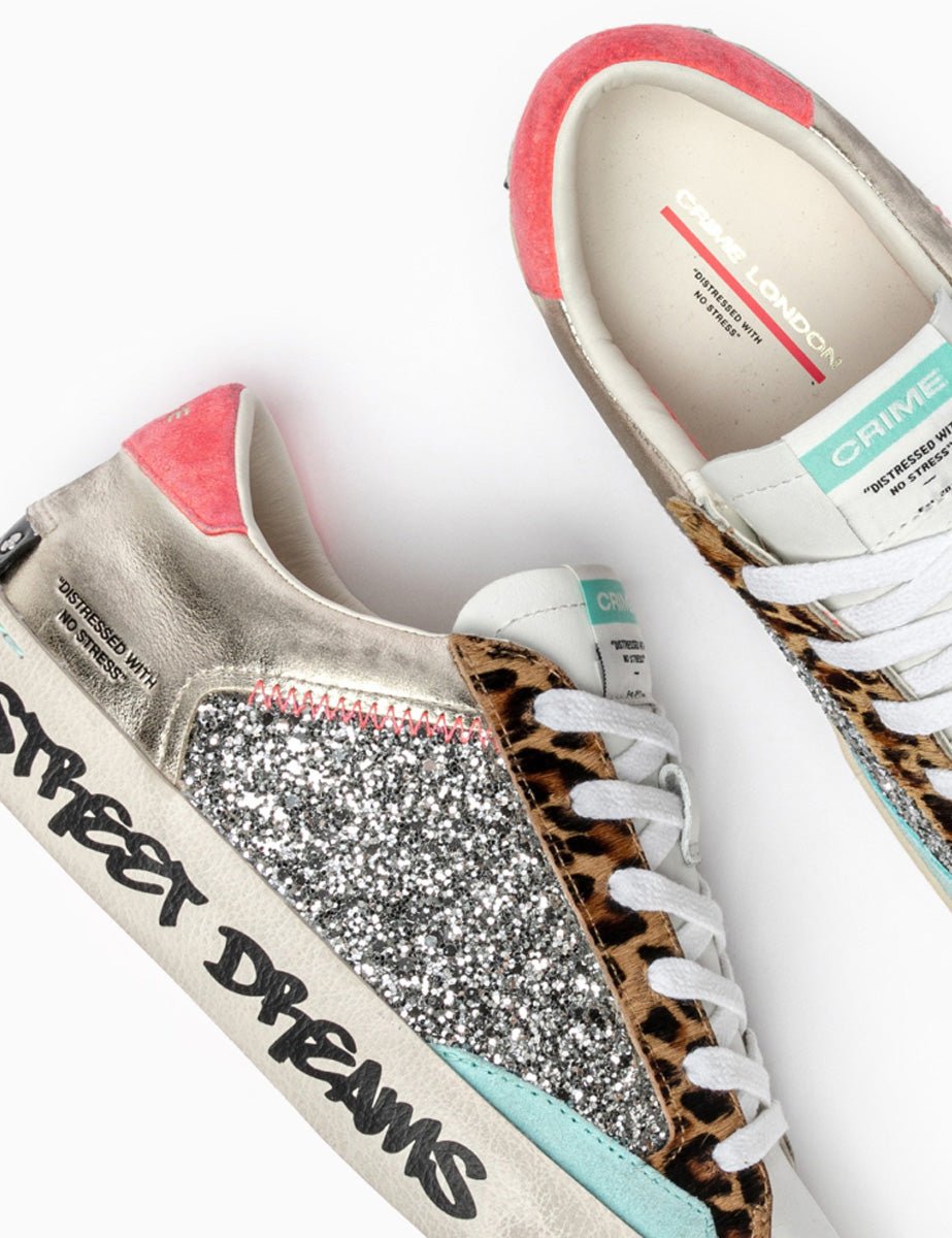 sneakers glitter macula bianco - crime - sneaker