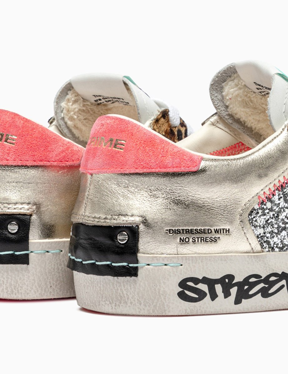 sneakers glitter macula bianco - crime - sneaker