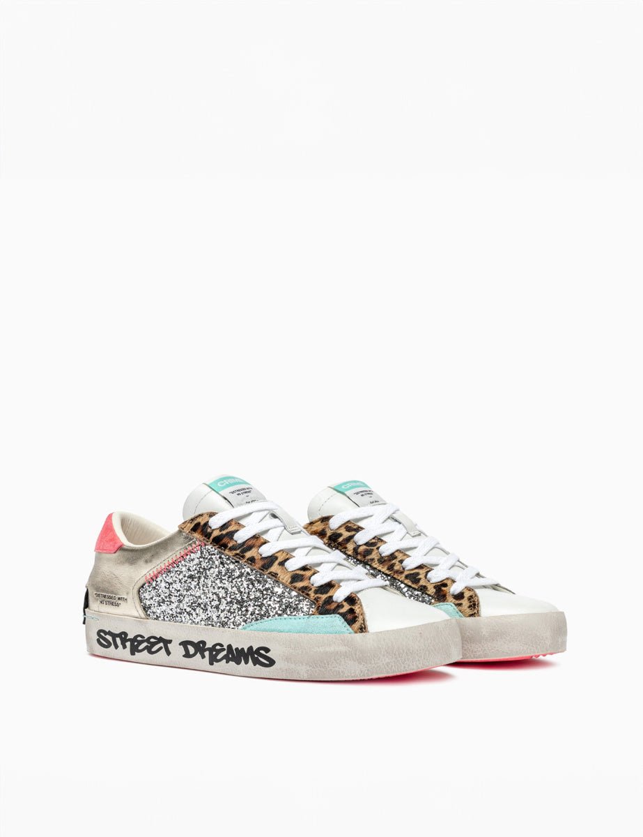 sneakers glitter macula bianco - crime - sneaker