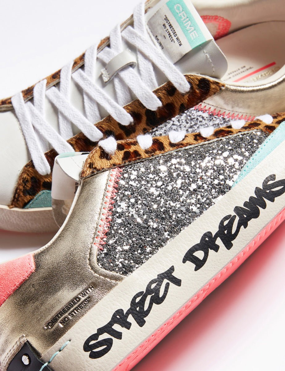 sneakers glitter macula bianco - crime - sneaker