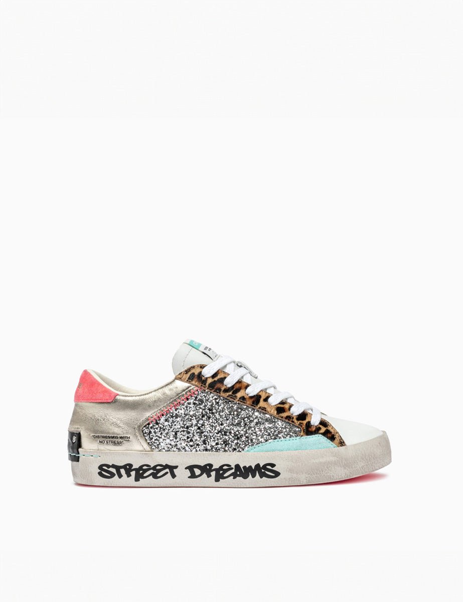 sneakers glitter macula bianco - crime - sneaker