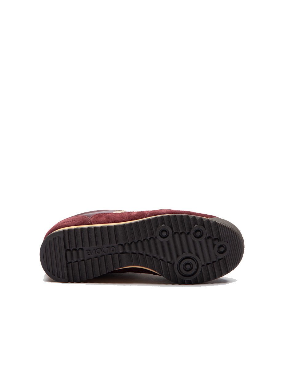 sneakers jogger pelle scamosciata bordeaux oro - back 70 - sneaker