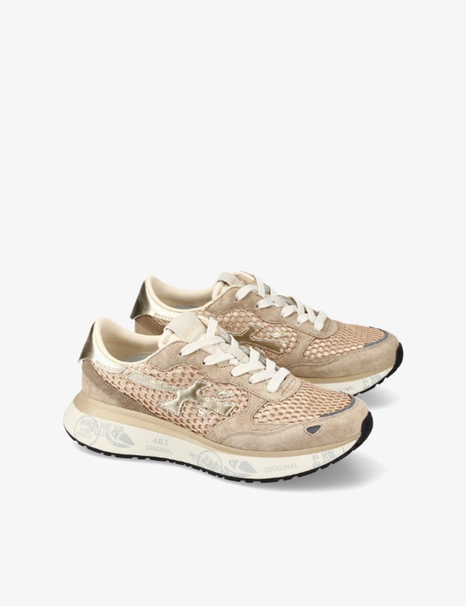 sneakers lauryn rete champagne - white premiata - sneaker