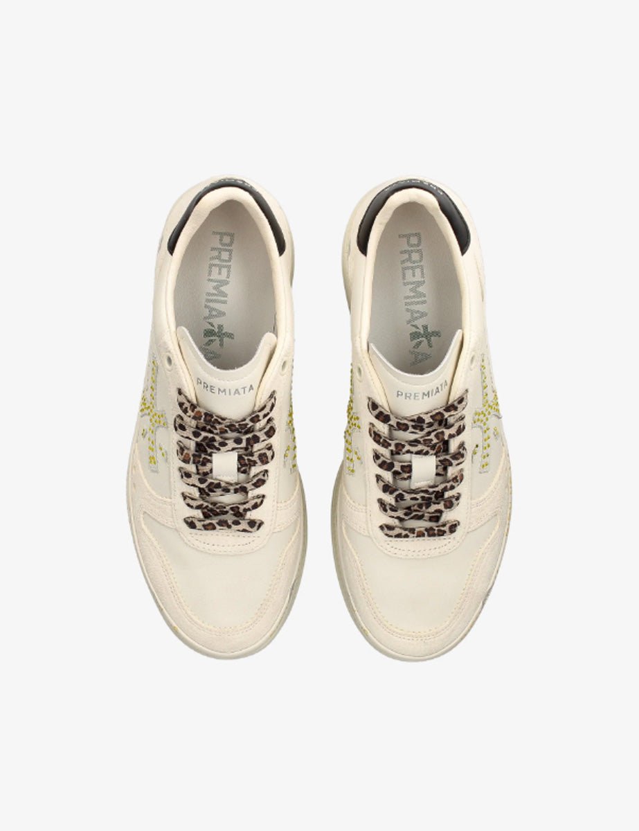 sneakers micol pelle bianco nero - white premiata - sneaker