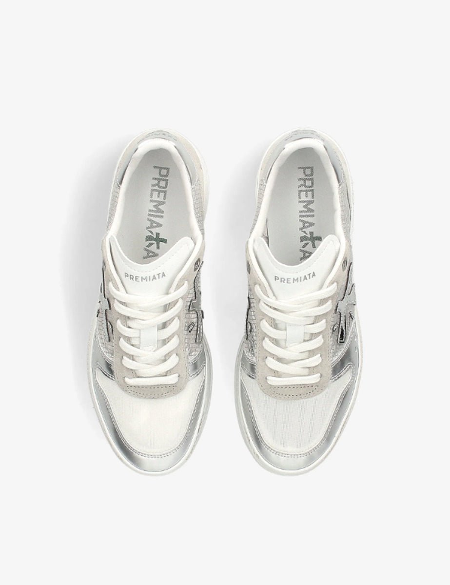 sneakers micol pelle forata argento - white premiata - sneaker