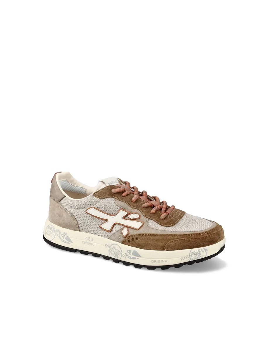 sneakers nous taupe - white premiata - sneaker