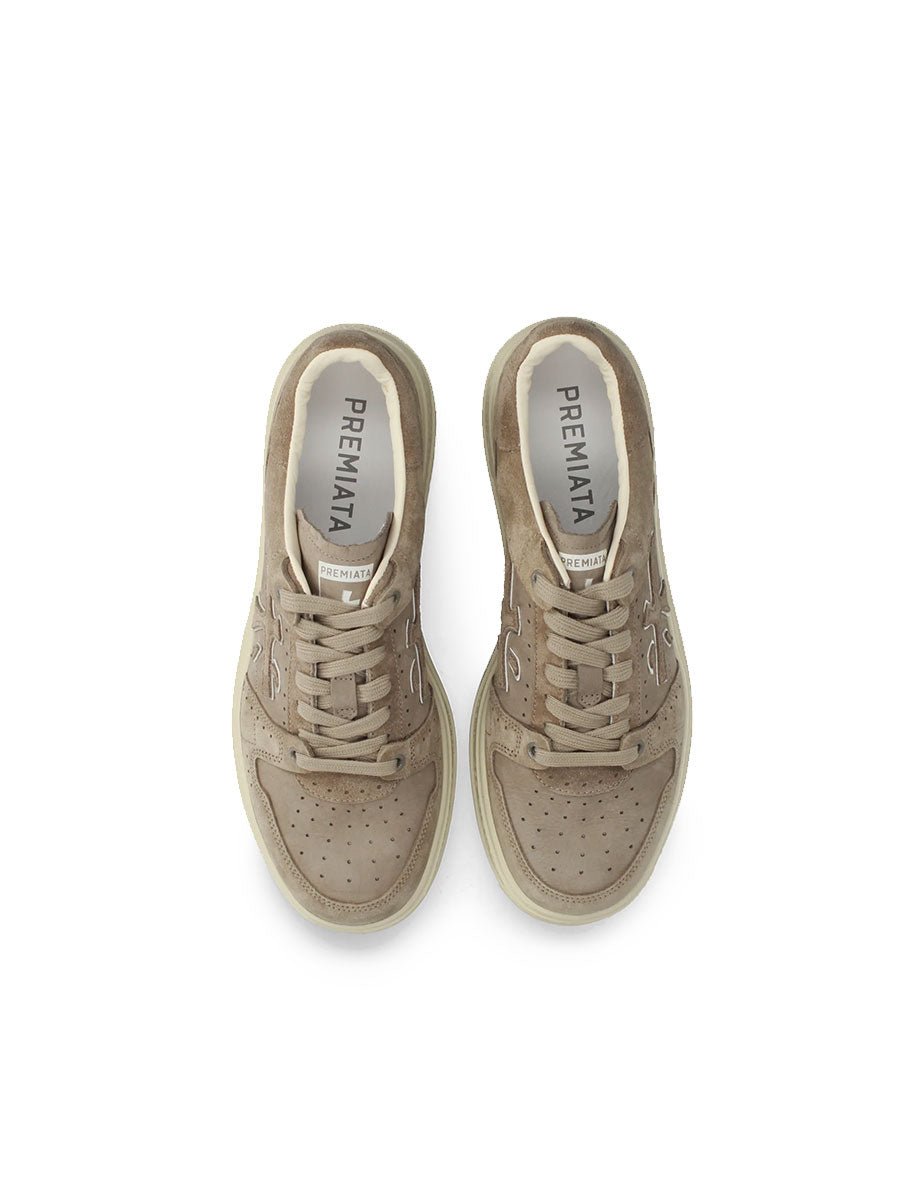 sneakers quinn 8652 beige sabbia - white premiata - sneaker