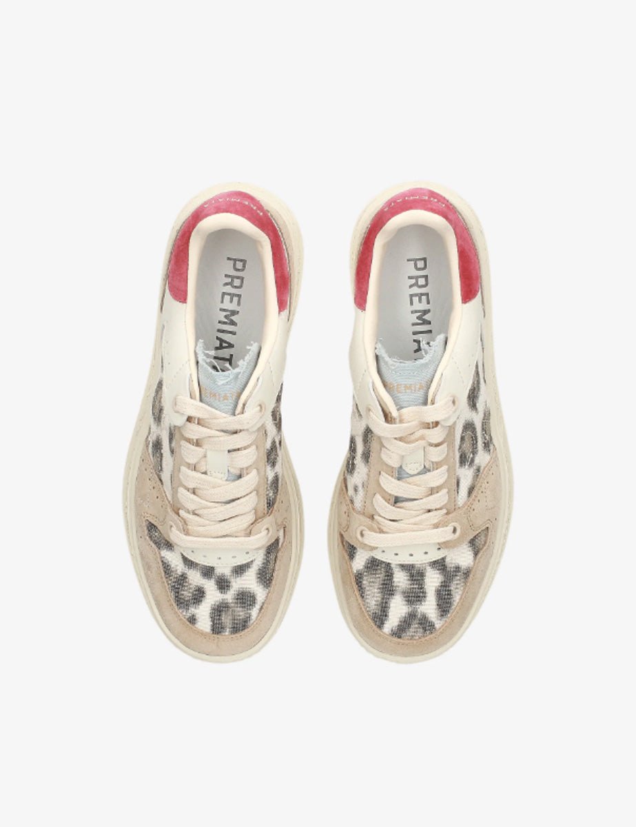 sneakers quinn animalier - white premiata - sneaker