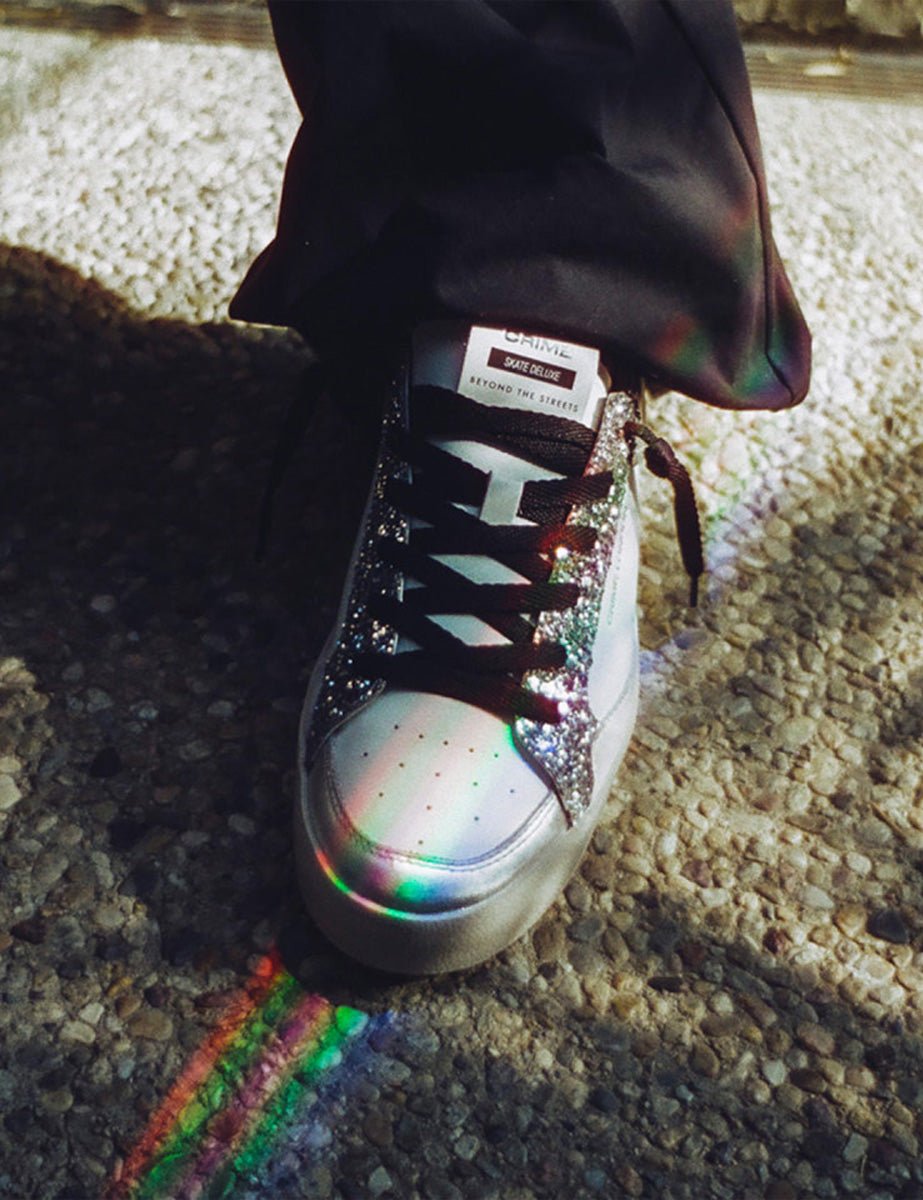 sneakers skate deluxe bianco silver - crime - sneaker