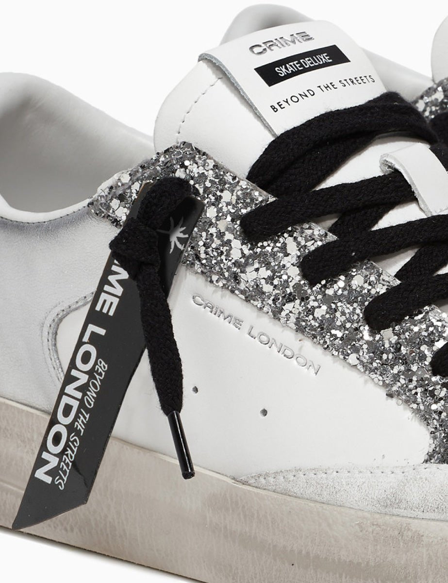 sneakers skate deluxe bianco silver - crime - sneaker