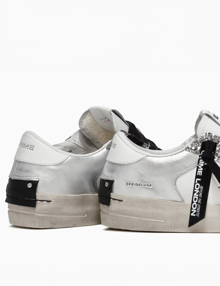 sneakers skate deluxe bianco silver - crime - sneaker