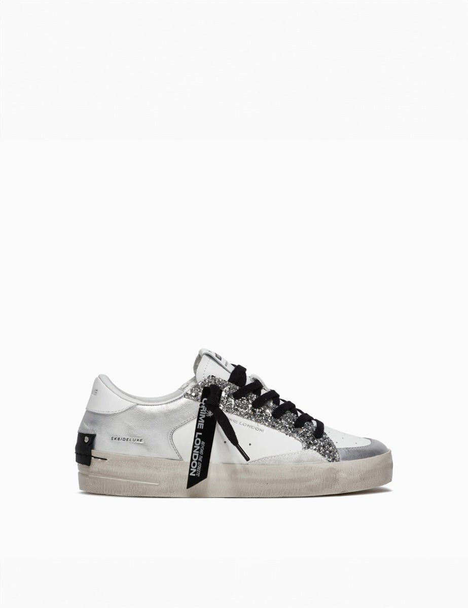 sneakers skate deluxe bianco silver - crime - sneaker