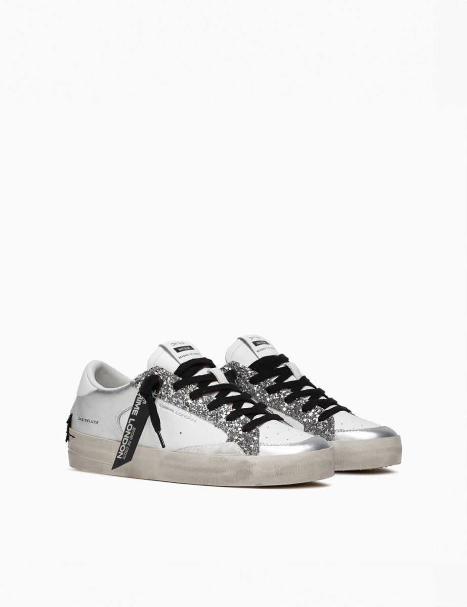 sneakers skate deluxe bianco silver - crime - sneaker