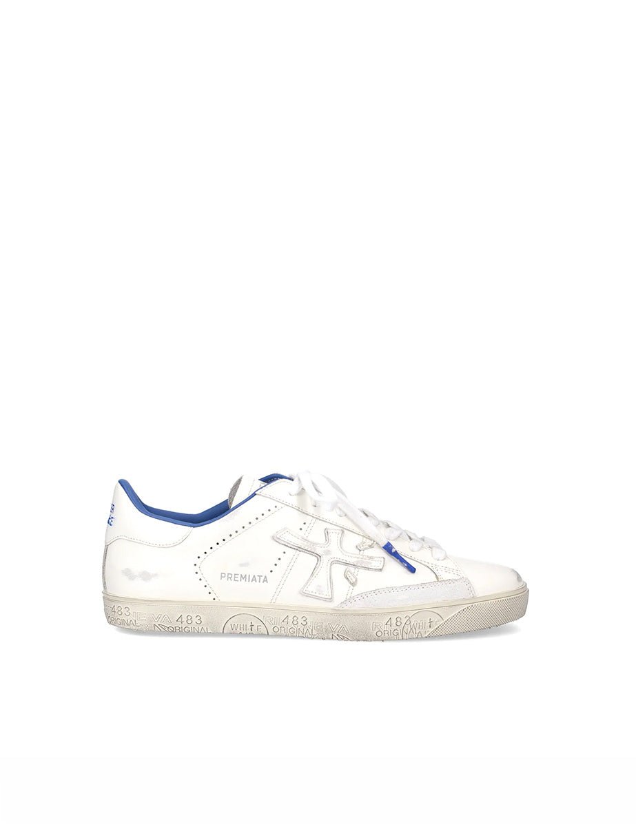 sneakers steven bianco blu - white premiata - sneaker