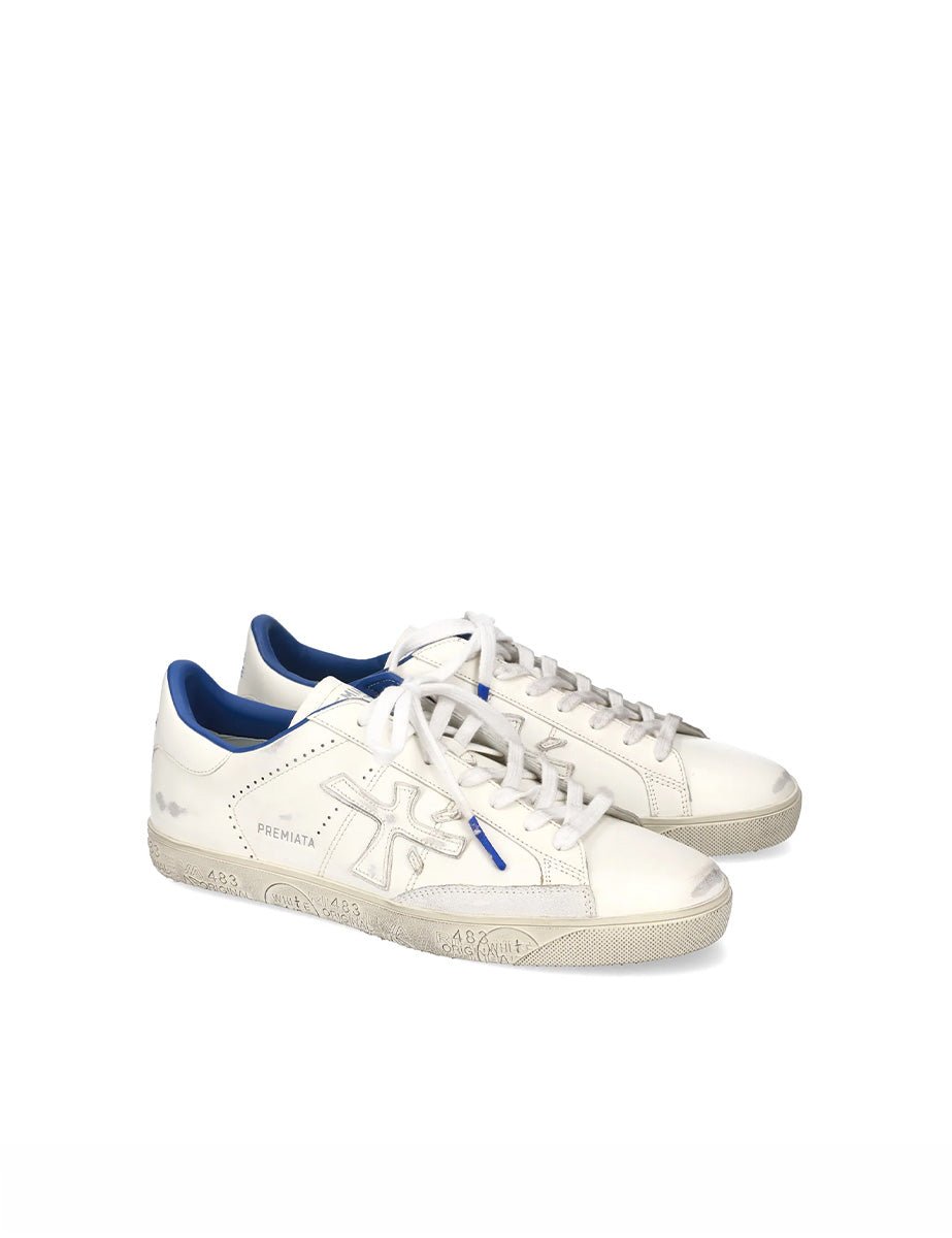 sneakers steven bianco blu - white premiata - sneaker