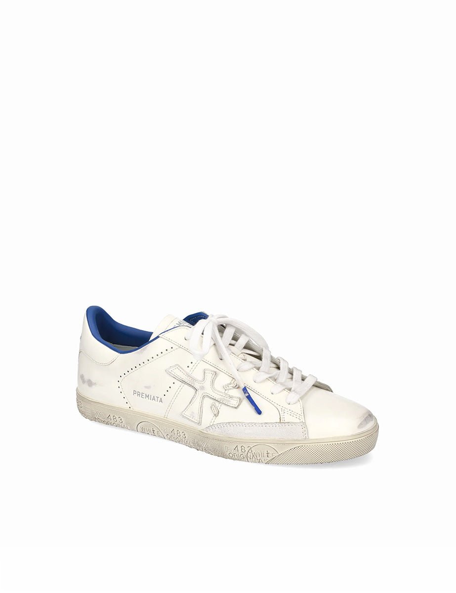 sneakers steven bianco blu - white premiata - sneaker
