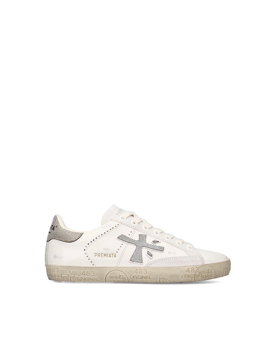 sneakers steven laminato bianco argento - white premiata - sneaker