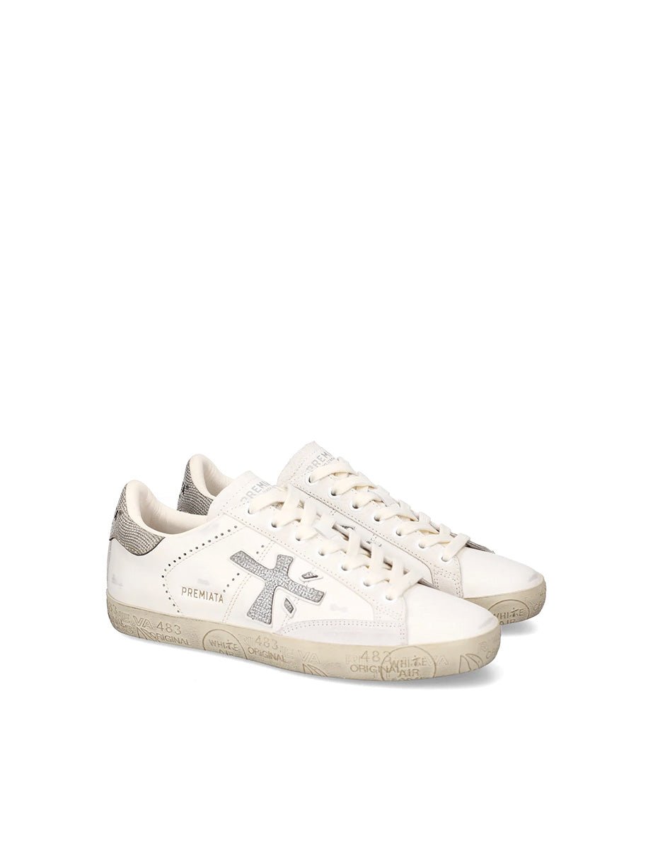 sneakers steven laminato bianco argento - white premiata - sneaker