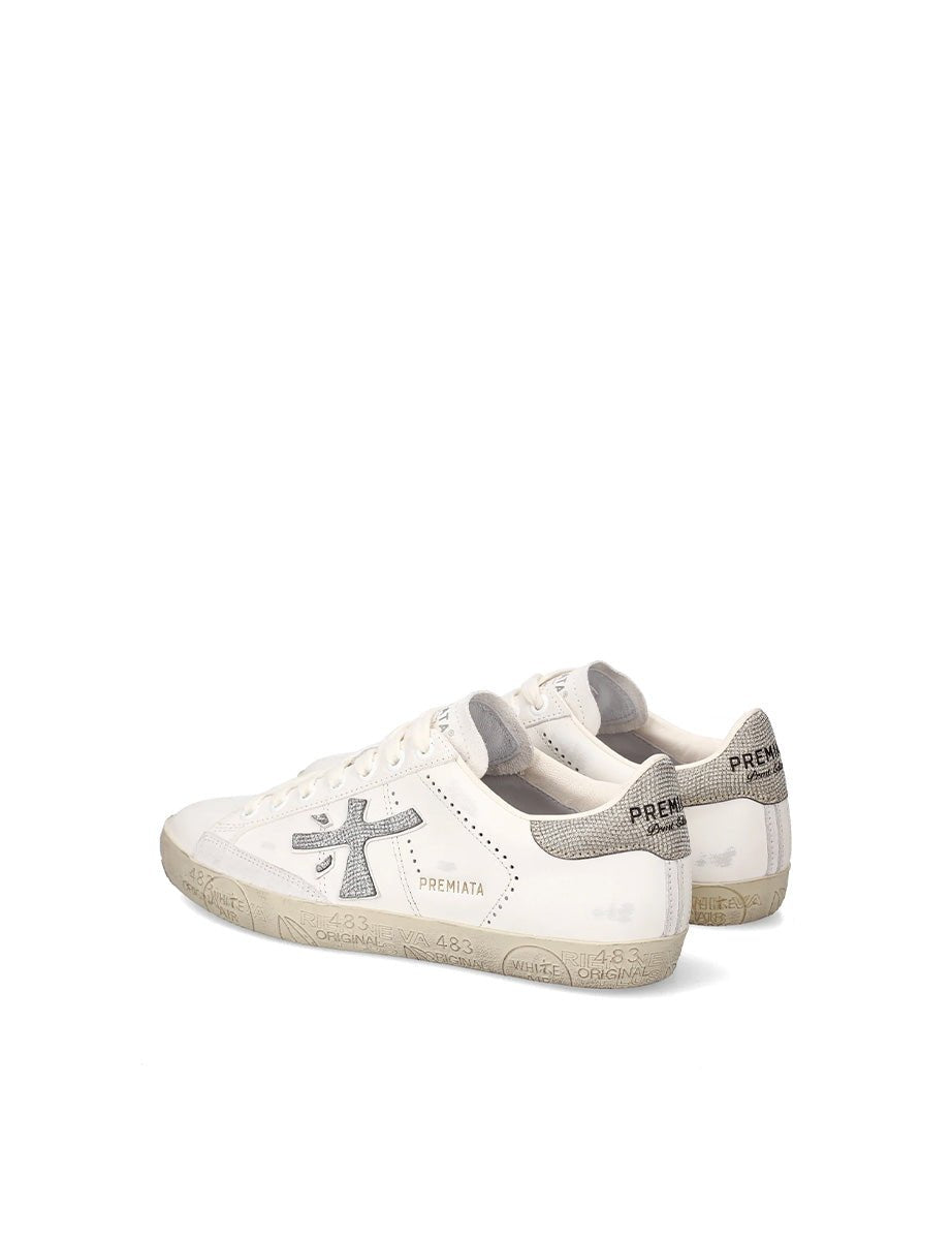 sneakers steven laminato bianco argento - white premiata - sneaker