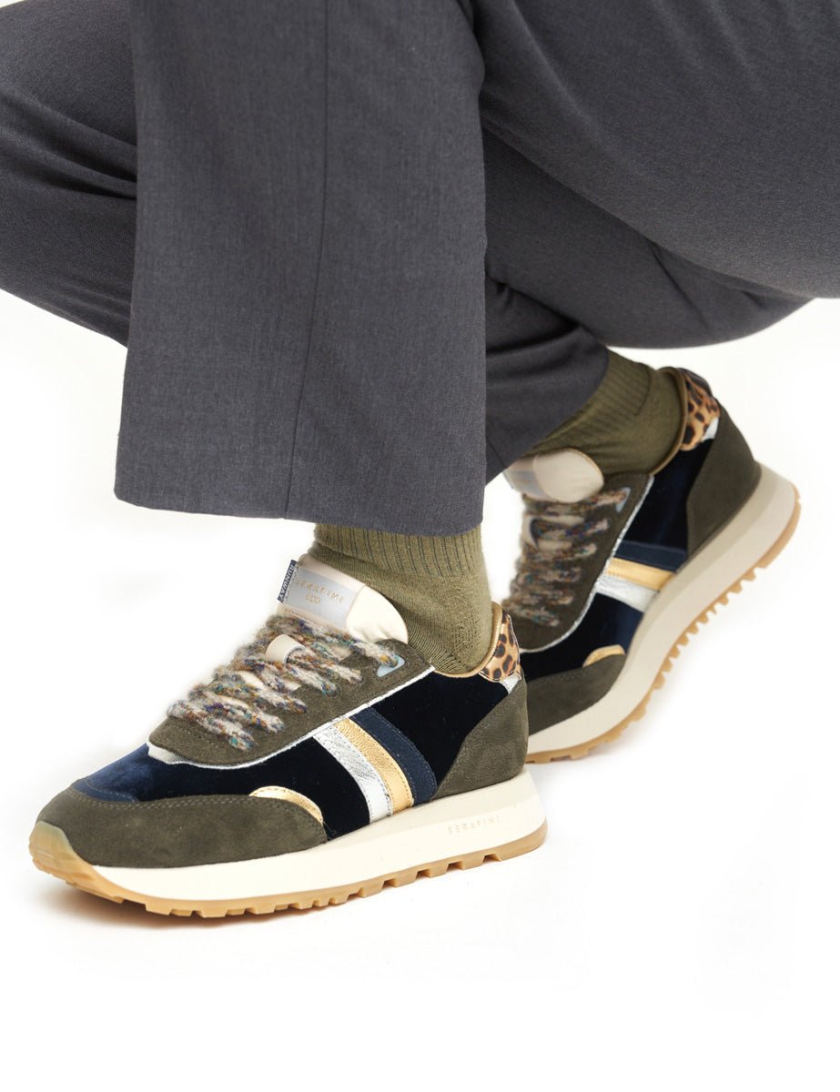 sneakers torino velvet blu green leo - serafini - sneaker