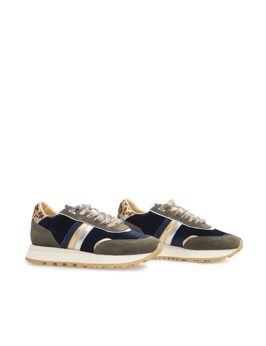 sneakers torino velvet blu green leo - serafini - sneaker