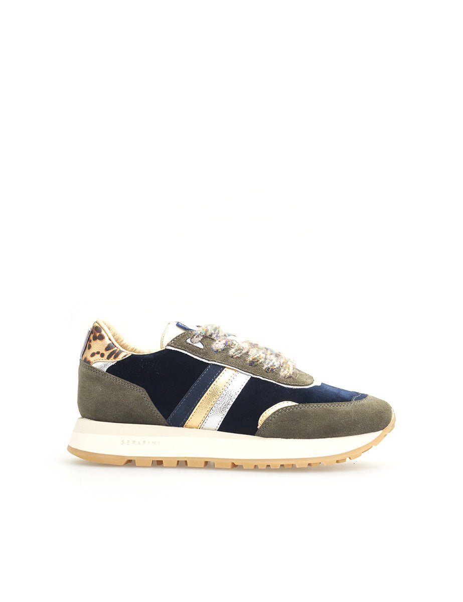 sneakers torino velvet blu green leo - serafini - sneaker