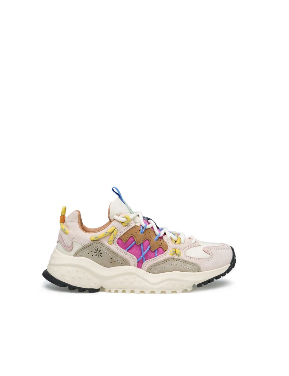 sneakers yamabushi suede nylon ripstop cipria stone fuxia - flower mountain - sneaker