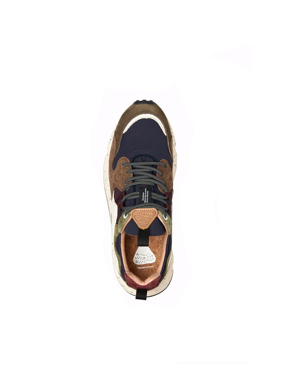 sneakers yamano suede nylon brown navy - flower mountain - sneaker