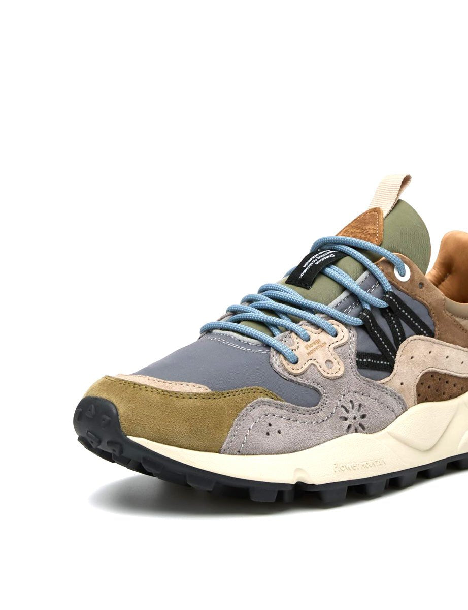 sneakers yamano suede nylon militare - flower mountain - sneaker