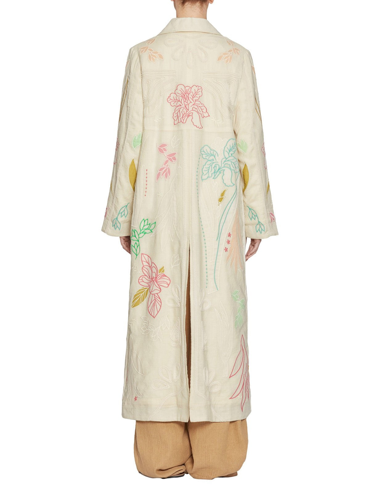 spolverino ricamo floreale rainbow - forte forte - cappotto