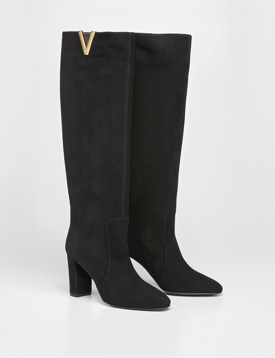 stivale camoscio nero - viaroma15 - stivale