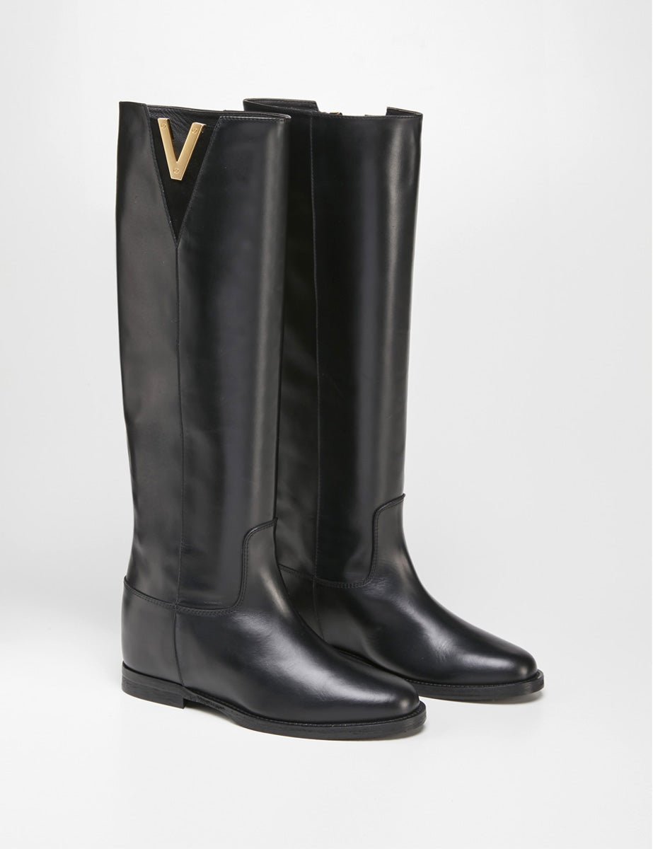 stivale nappa camoscio nero - viaroma15 - stivale