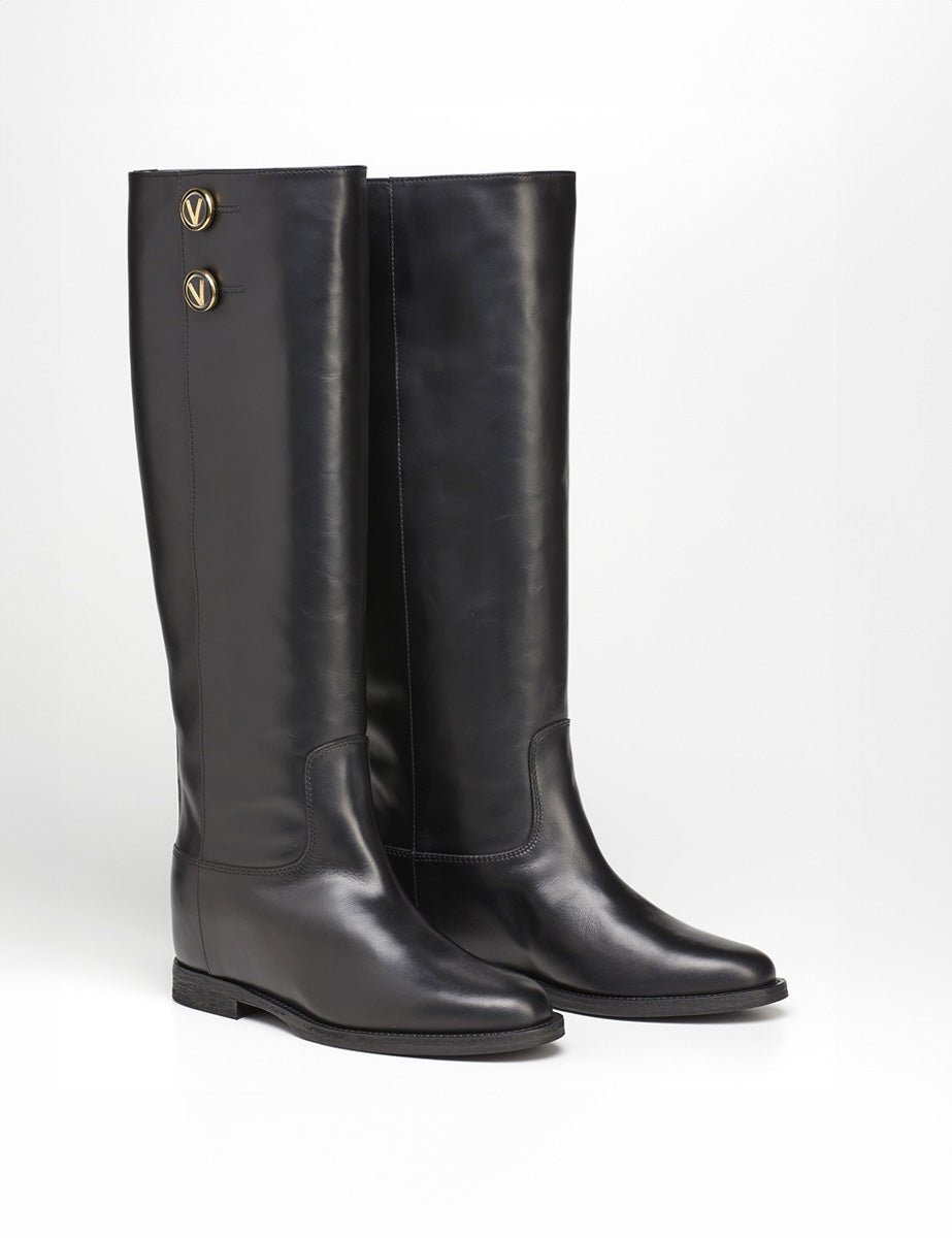 stivale nappa doppio bottone nero - viaroma15 - stivale