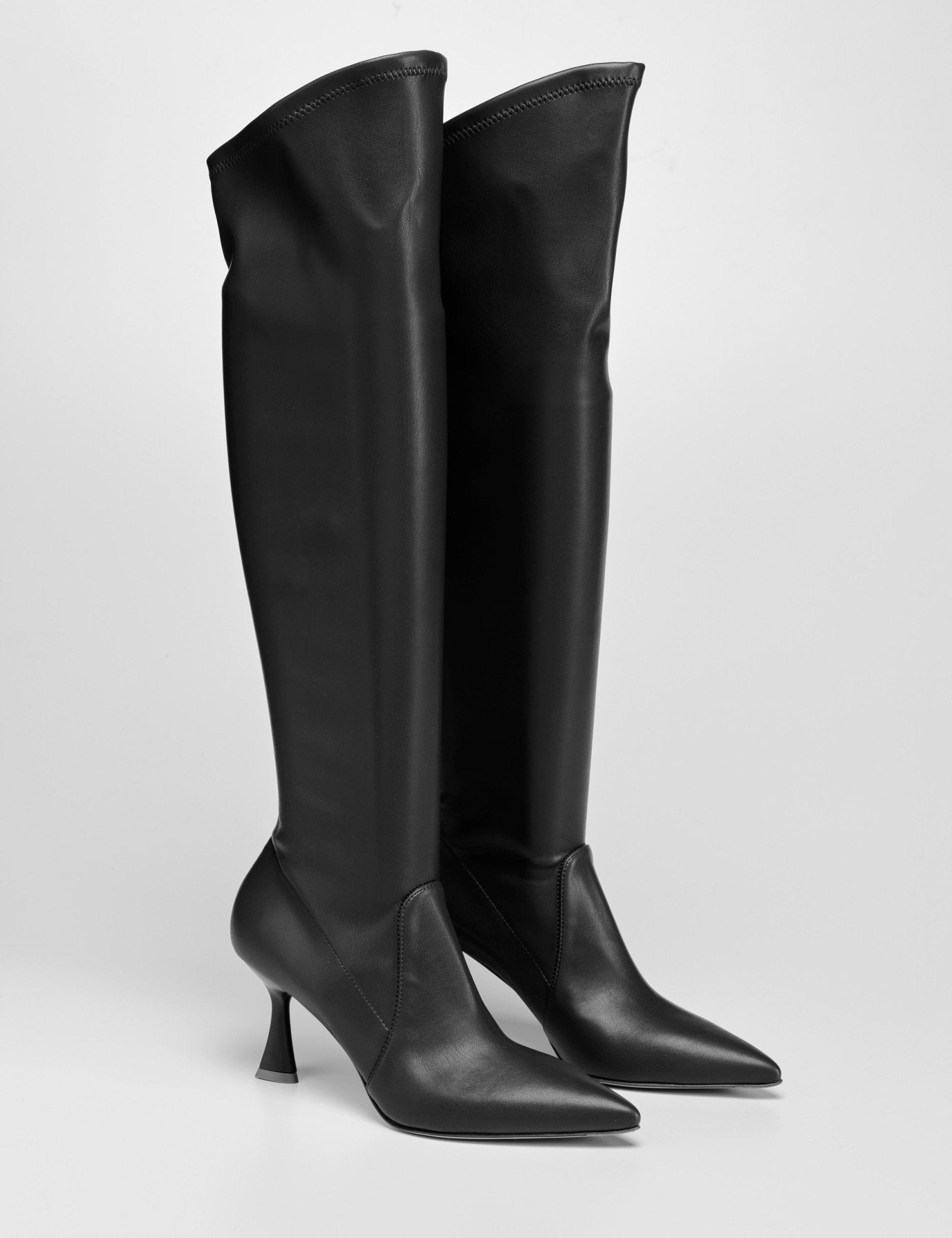 stivale tacco pelle nero - sergio levantesi - stivale