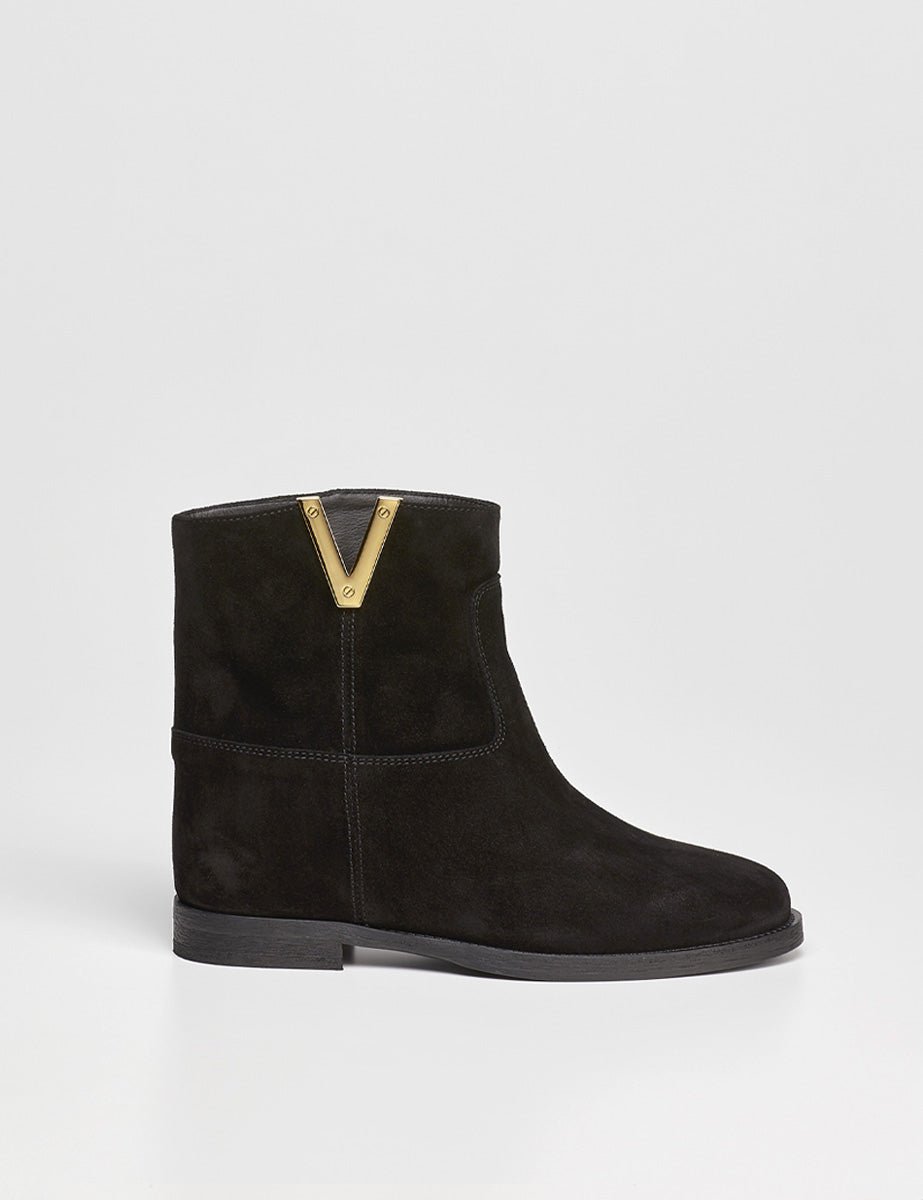 stivaletto camoscio nero - viaroma15 - stivaletto