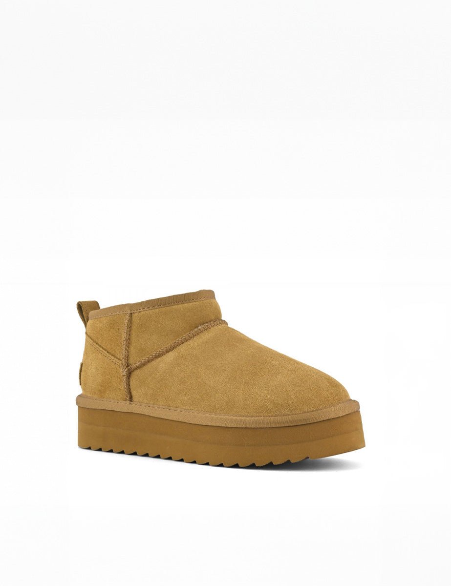 stivaletto classic platform tan biscotto - colors of california - stivaletto