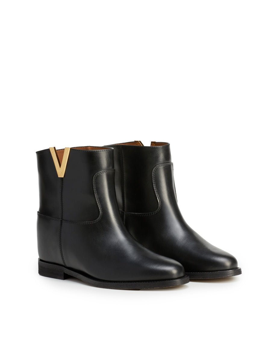 stivaletto liscio nero - viaroma15 - stivaletto