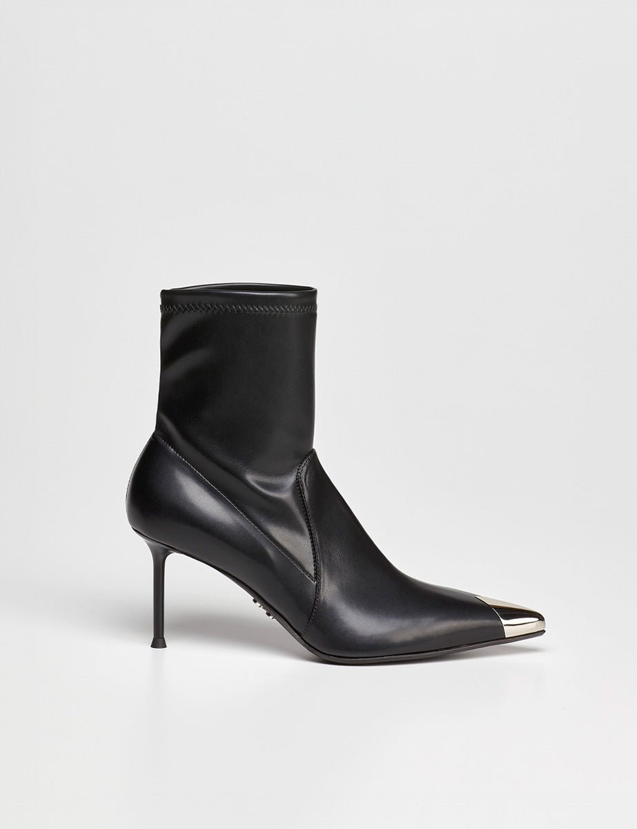 stivaletto nappa puntalino nero - sergio levantesi - stivaletto