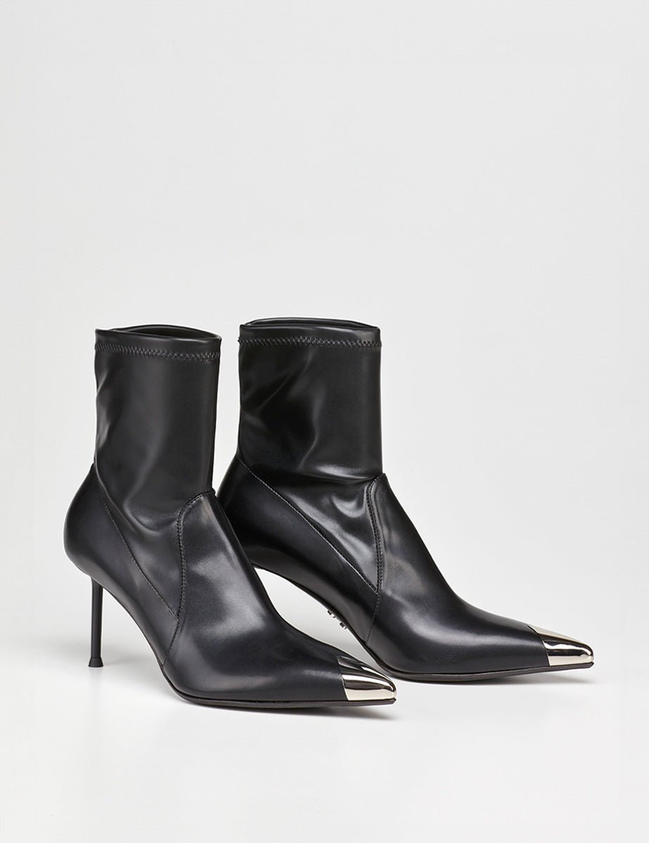 stivaletto nappa puntalino nero - sergio levantesi - stivaletto