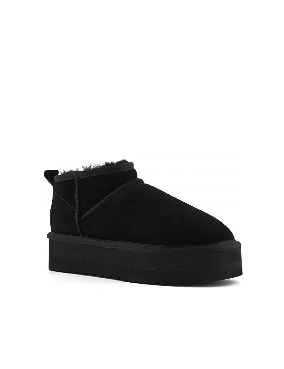 stivaletto platform suede montone black - colors of california - stivaletto