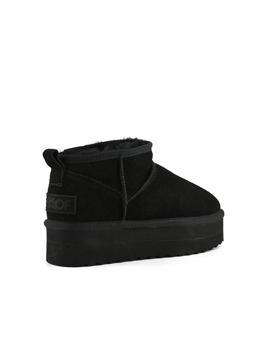 stivaletto platform suede montone black - colors of california - stivaletto