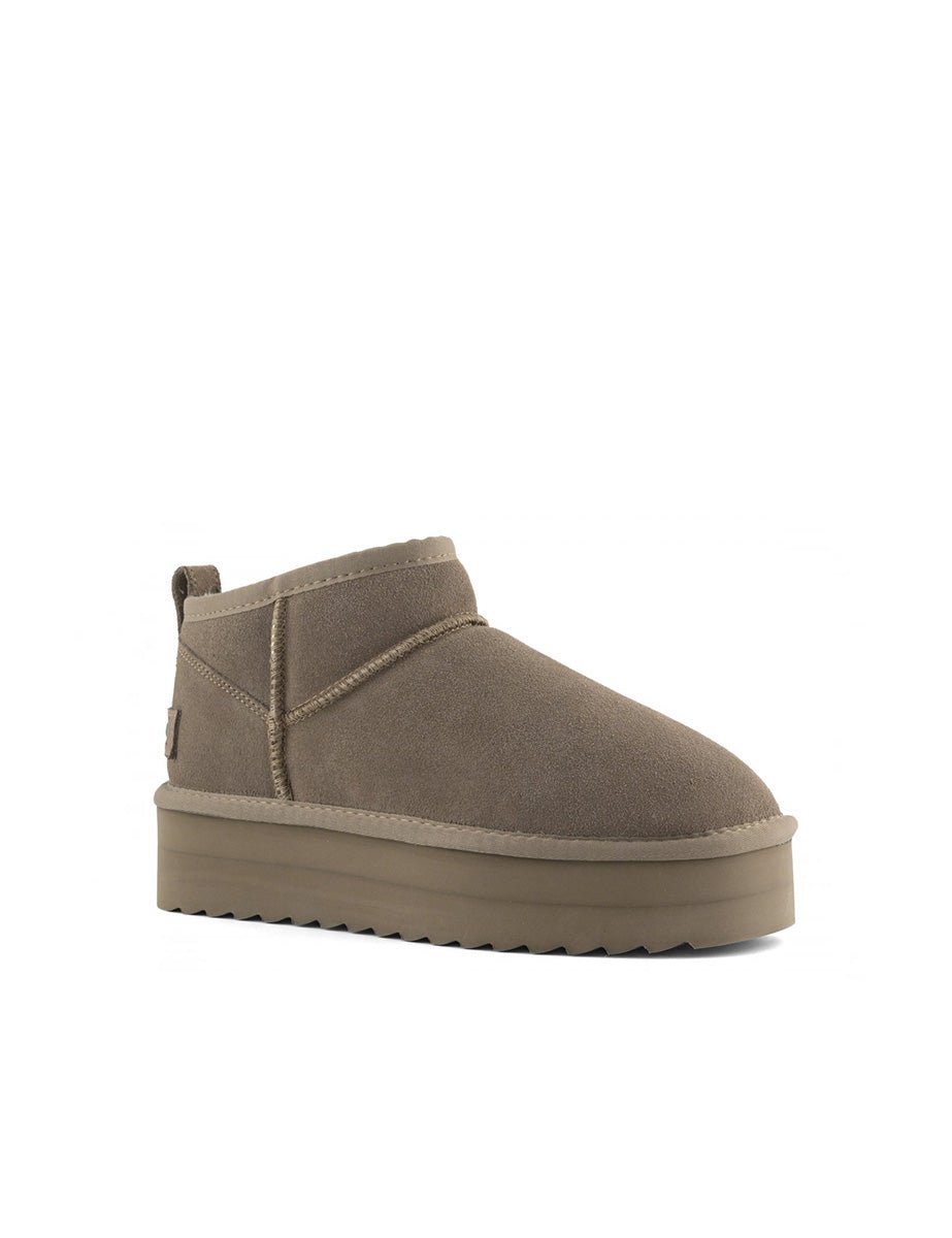 stivaletto platform suede montone taupe - colors of california - stivaletto