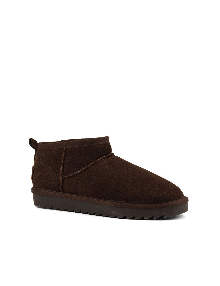 stivaletto suede montone marrone cioccolato - colors of california - stivaletto