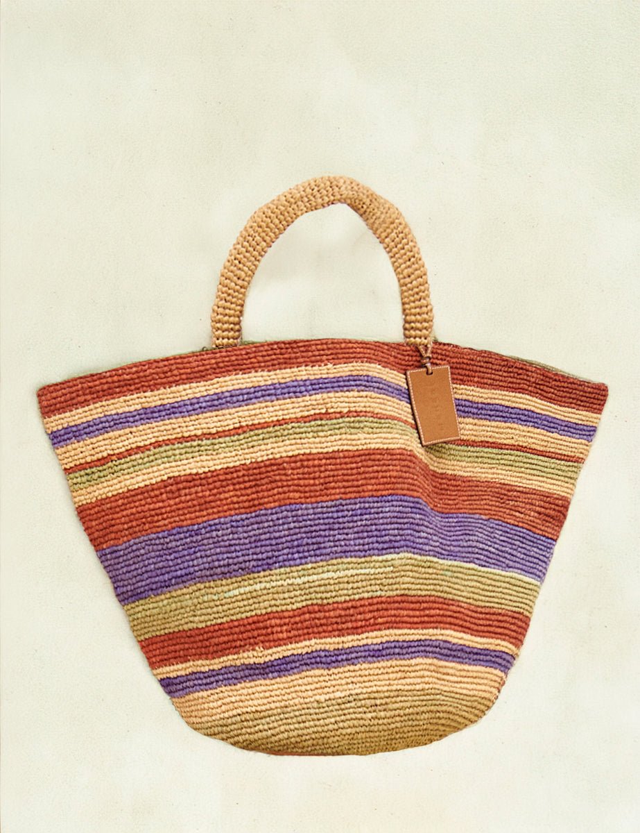 summer bag natural rust tan green - maneb� - shopper