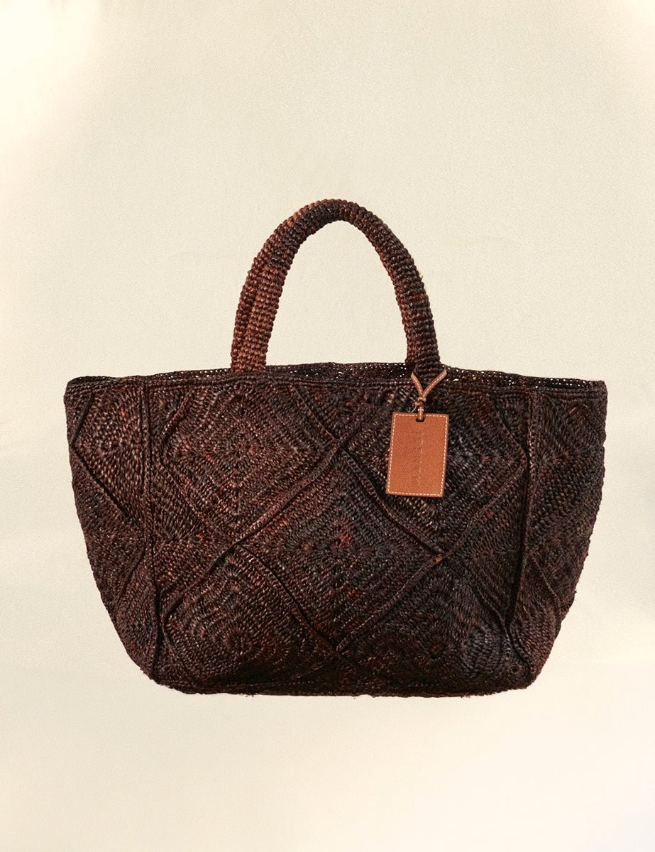 sunset bag large natural chocolate - maneb� - shopper