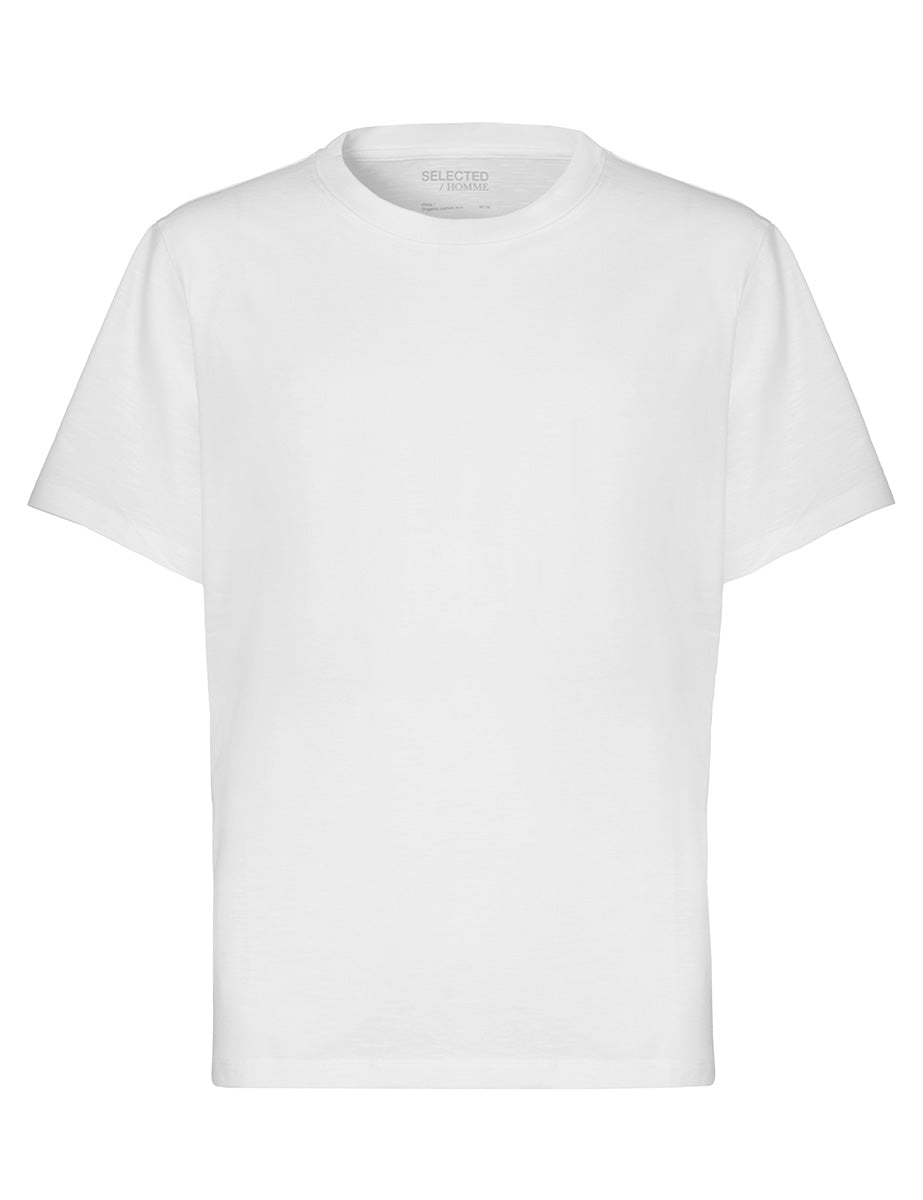 t-shirt aspen slub bright white - selected - t-shirt