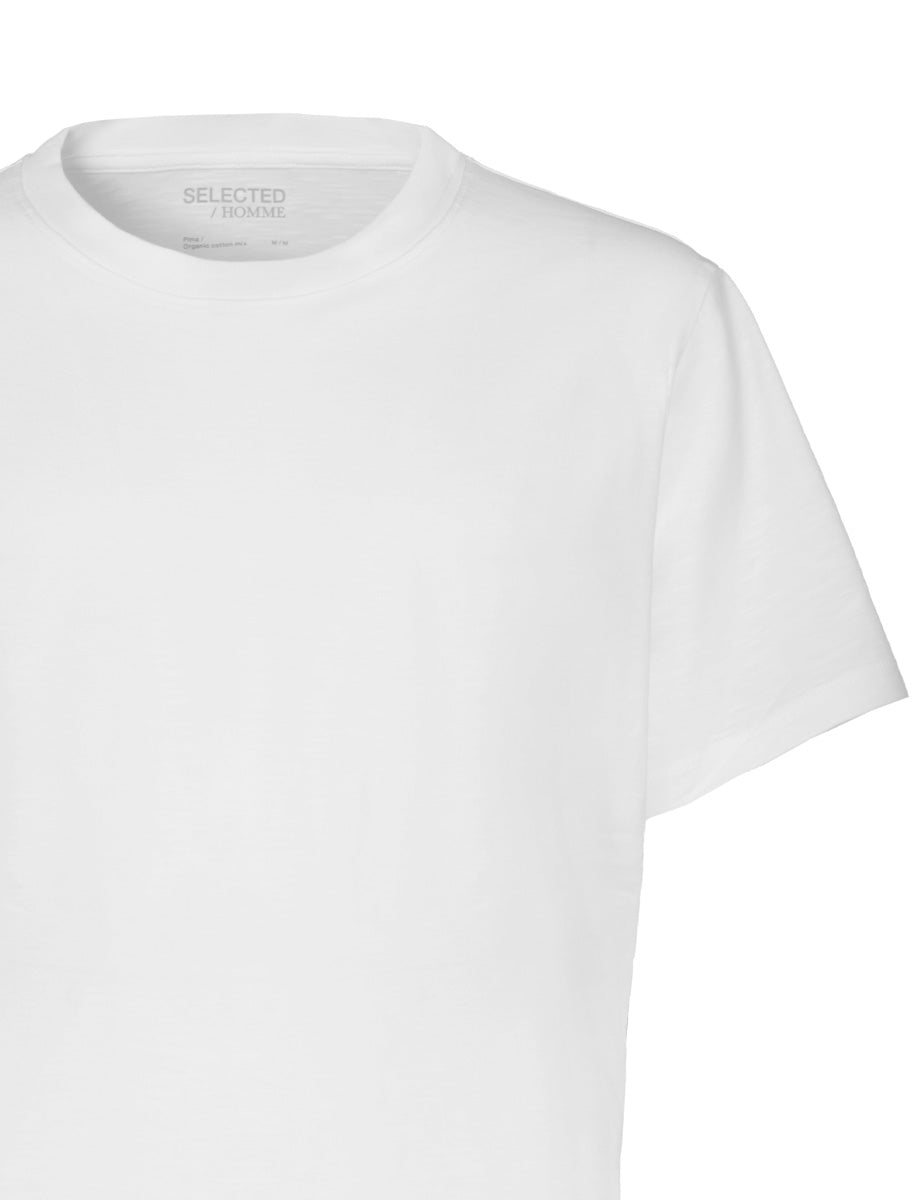 t-shirt aspen slub bright white - selected - t-shirt