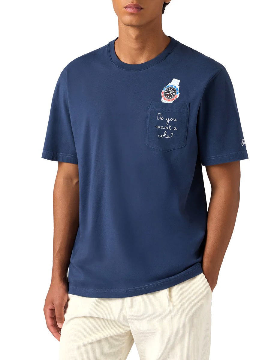 t-shirt austin taschino cola blu - st. barth - t-shirt