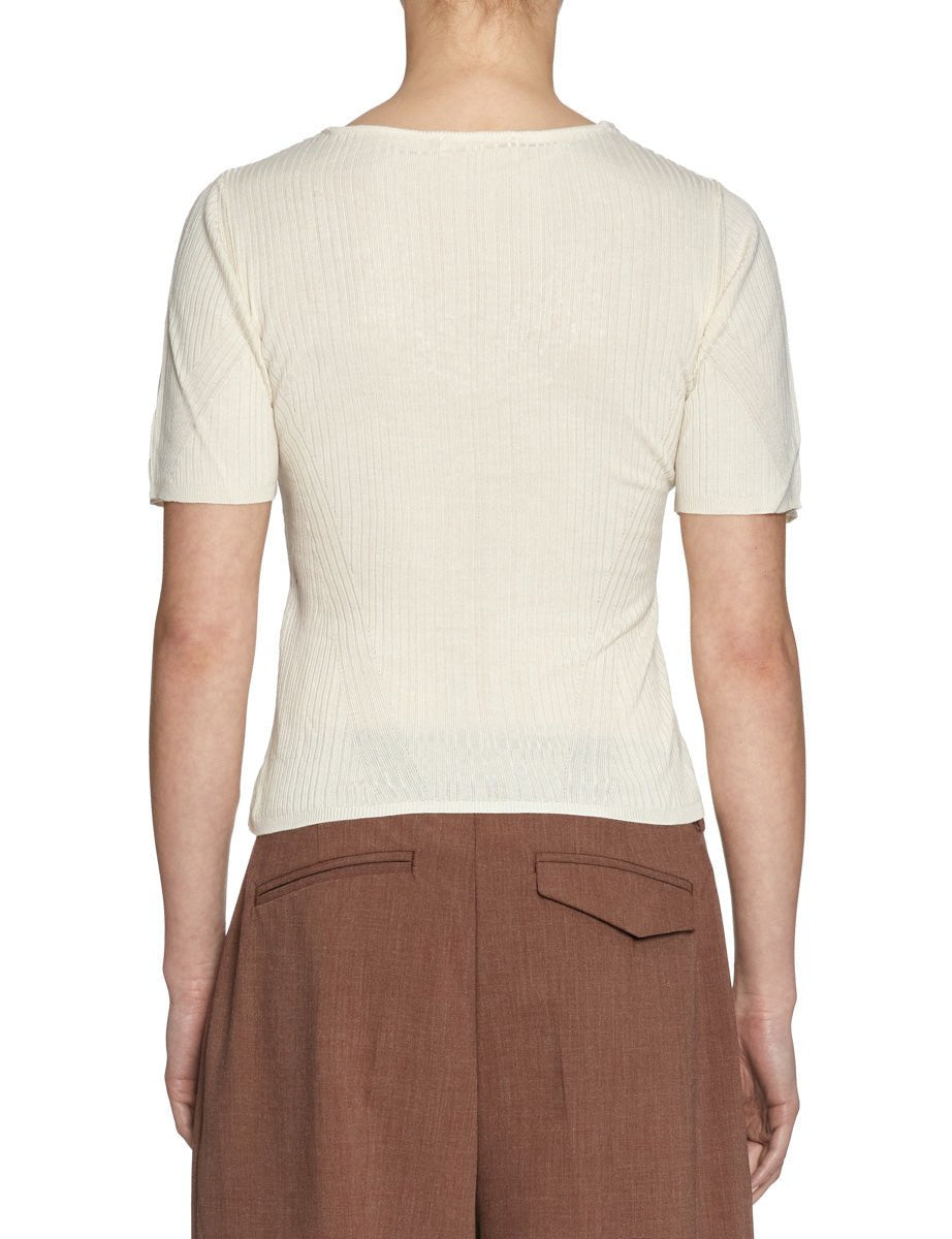 t-shirt celeste pizzo pearled ivory - ulla johnson - t-shirt