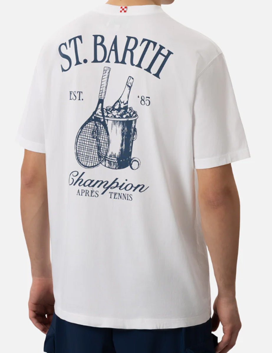 t-shirt classic apres tennis champ bianco - st. barth - t-shirt